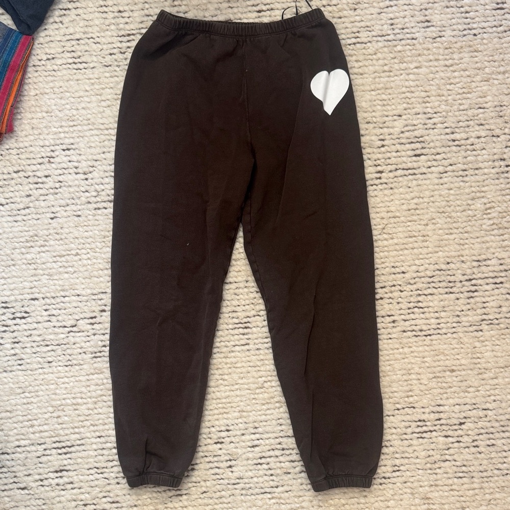 Brown Joggers with Heart Design